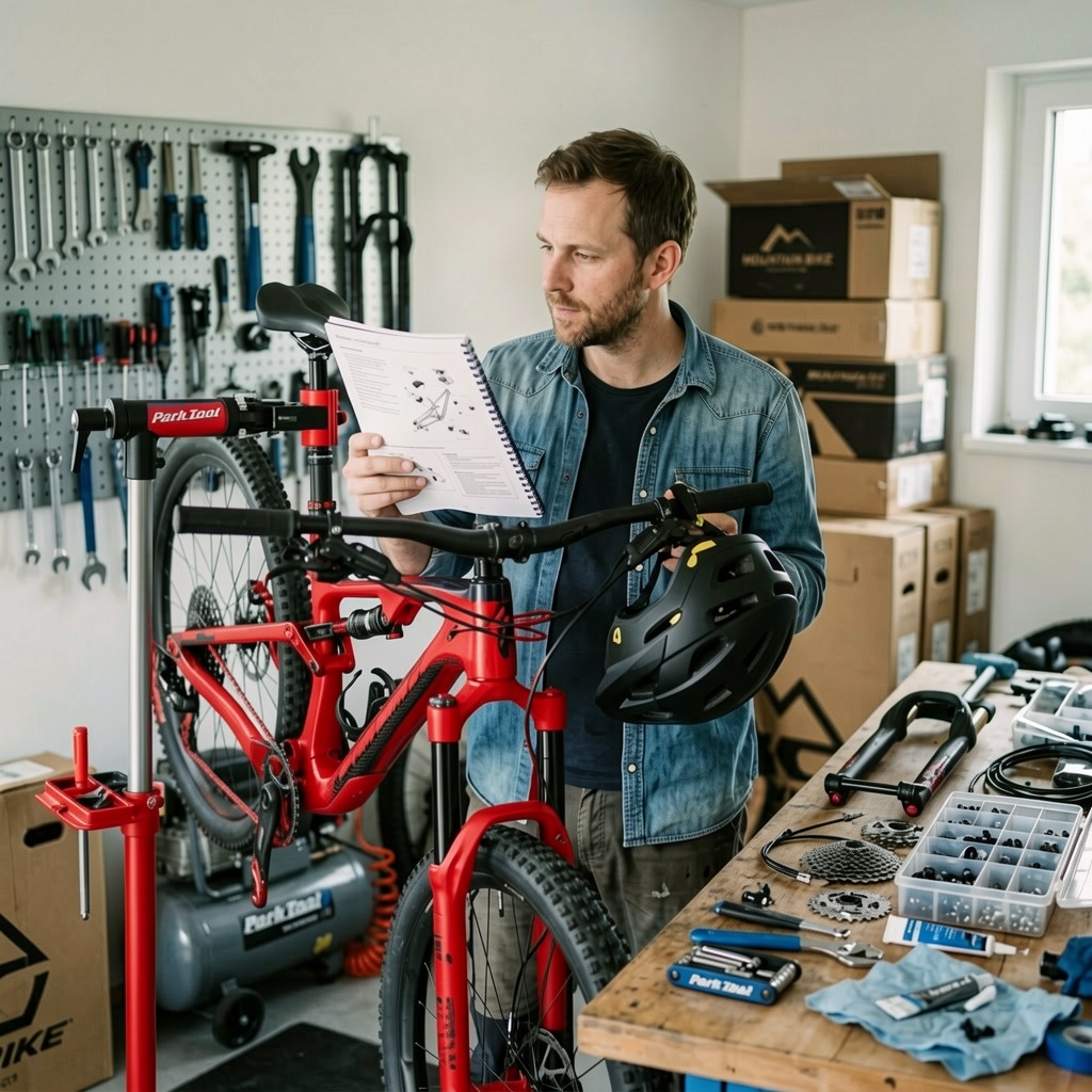 Man working on bicycle